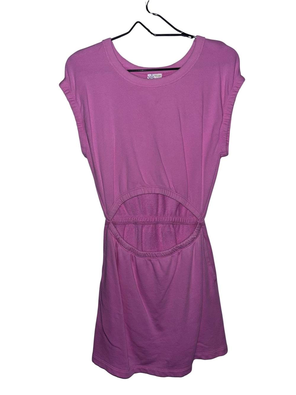 Casual Short Sleeve Cutout Mini Dress in Magenta